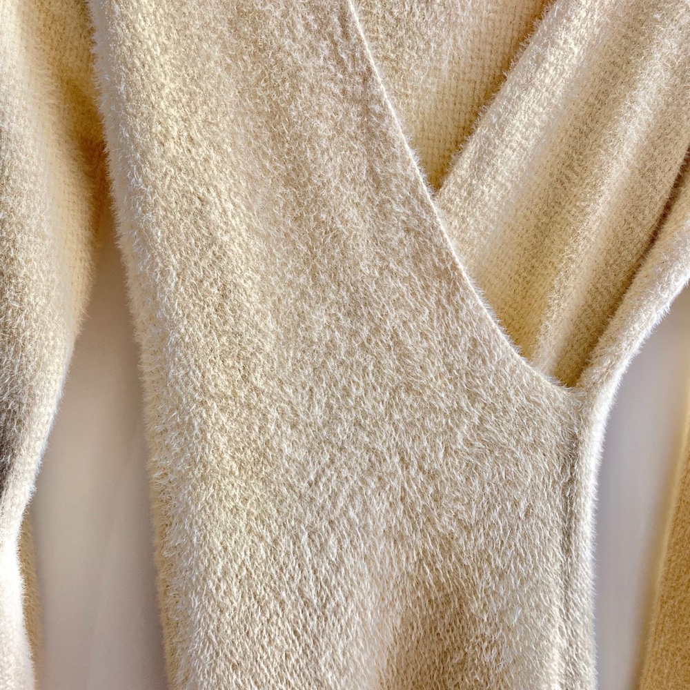 Wrap V-neck Light Yellow Sweater